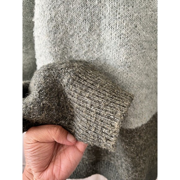 Oak + Fort Oversized Intarsia Knit Sweater XS Forest Green Cozy Minimal Style - Picture 6 of 6